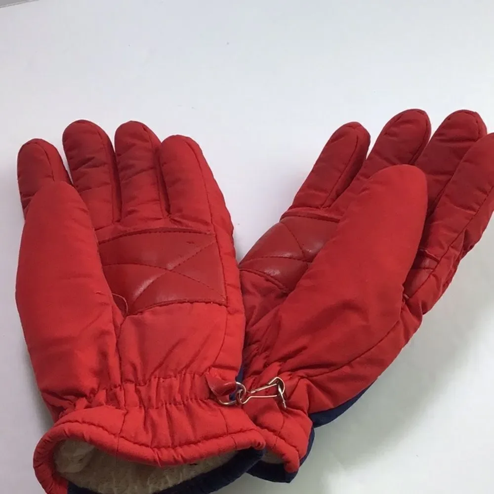 Youth Vintage 1990’s Ski Snow Gloves Red Blue Skiing Snow Athletic Size M Unisex